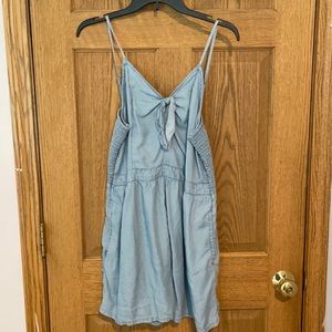 blue denim romper